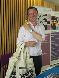 Stephen on the Goody Bag stand